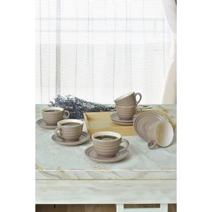 Set pentru ceai, Hermia, 275KRM2219, Antibacterian, Taupe Mat imagine