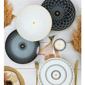 Set platouri servire, Hermia, 275KRM1345, Antibacterian, Alb/Negru imagine