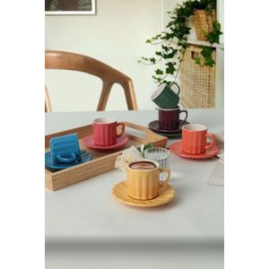 Set cesti de cafea, Hermia, 275KRM2177, Antibacterian, Multicolor imagine