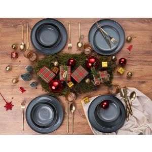 Serviciu de masa, Hermia, 513RKT1102, Farfurie: 20 x 20 x 5 cm (6 bucăți), Albastru imagine