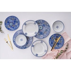 Serviciu de masa, Hermia, 513RKT1108, Farfurie: 23 cm (6 bucăți), Bleumarin / Turcoaz / Negru / Roșu imagine