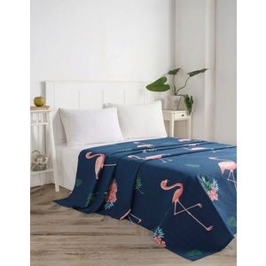 Cuvertura matlasata dubla, L'essentiel Maison, Big Filamin, Bumbac, Dark Blue / Pink / Green / White imagine