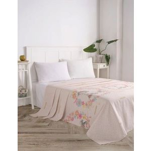 Cuvertura matlasata dubla, L'essentiel Maison, Unicornlar, Bumbac, Cream / Pink / Orange / Yellow / Turquoise imagine