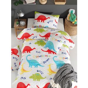 Cuvertura Single 155x200 cm, L'essentiel Maison, Dinazorus, 65% bumbac/35% poliester, White / Red / Blue / Yellow / Green imagine