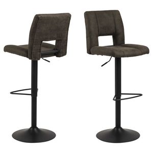 Scaun de bar Sylvia, Actona, 41.5x52x115 cm, rotativ, poliester/otel, antracit imagine