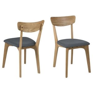 Scaun Taxi, Actona, 45x49x80 cm, poliester/lemn de stejar, gri inchis imagine