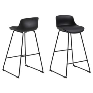 Scaun de bar Tina, Actona, 43x49x94 cm, piele ecologica/otel, negru imagine