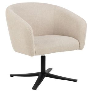 Fotoliu Ramsey, Actona, 72x66x76 cm, rotativ, tesatura structurata/otel, bej imagine