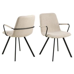 Scaun Selina, Actona, 55.5x50.5x85 cm, tesatura structurata/otel, bej imagine