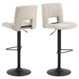Scaun de bar Sylvia, Actona, 41.5x52x115 cm, rotativ, tesatura structurata/otel, bej imagine