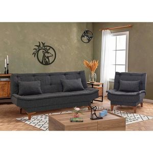 Set canapea extensibilă, Atelier del Sofa, 867UNQ1638, Antracit imagine