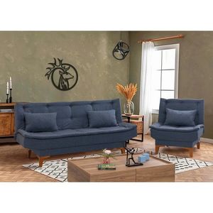 Set canapea extensibilă, Atelier del Sofa, 867UNQ1643, Albastru inchis imagine