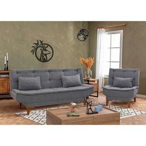 Set canapea extensibilă, Atelier del Sofa, 867UNQ1642, Gri inchis imagine