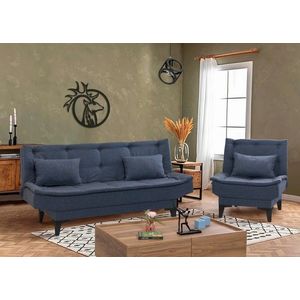 Set canapea extensibilă, Atelier del Sofa, 867UNQ1695, Albastru navy imagine