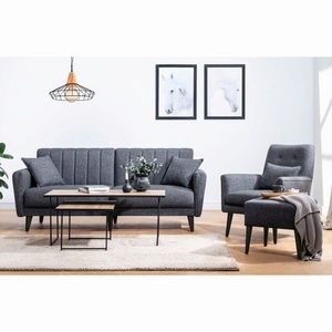 Set canapea extensibilă, Atelier del Sofa, 867UNQ1676, Antracit imagine