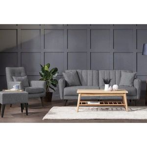 Set canapea extensibilă, Atelier del Sofa, 867UNQ1679, Gri inchis imagine