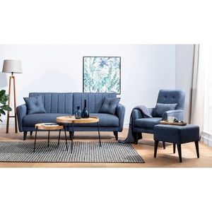Set canapea extensibilă, Atelier del Sofa, 867UNQ1681, Albastru navy imagine
