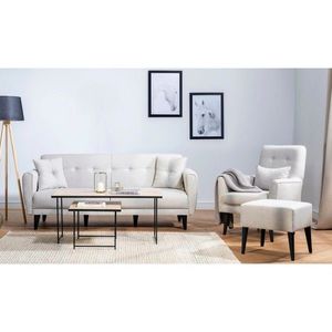 Set canapea extensibilă, Atelier del Sofa, 867UNQ1687, Crem imagine