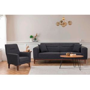 Set canapea extensibilă, Atelier del Sofa, 867UNQ1666, Antracit imagine