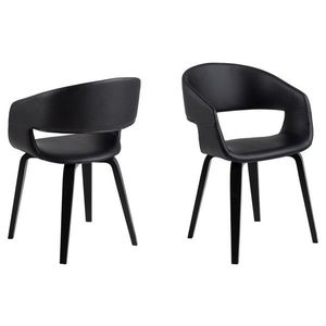 Scaun Nova, Actona, 49.5x52.5x77 cm, piele ecologica/placaj, negru imagine