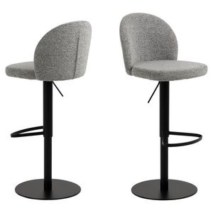 Scaun de bar Patricia, Actona, 44x50x109 cm, rotativ, tesatura Boucle/otel, gri imagine