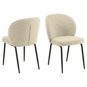 Scaun Patricia, Actona, 52x57.5x82 cm, tesatura Boucle/otel, crem imagine