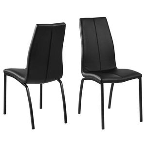 Scaun Asama, Actona, 43.5x57x95 cm, piele ecologica/otel, negru imagine