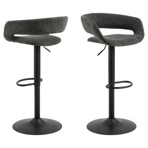 Scaun de bar Grace, Actona, 54.5x48.5x101 cm, rotativ, poliester/otel, gri inchis imagine