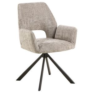 Scaun Graham, Actona, 59x62x87 cm, rotativ, tesatura Chenille/otel, gri imagine