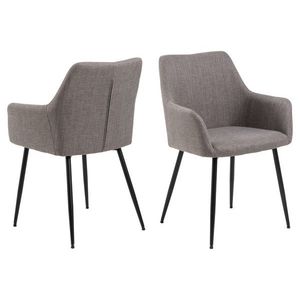 Scaun Lizzy, Actona, 59x59x85 cm, tesatura structurata/otel, gri maro deschis imagine