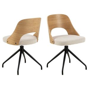 Scaun Lucy, Actona, 48x53x79 cm, rotativ, poliester/otel, bej imagine