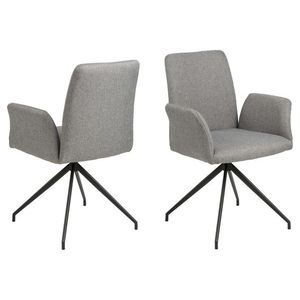 Scaun Naya, Actona, 59x59x88 cm, rotativ, poliester/otel, gri deschis imagine