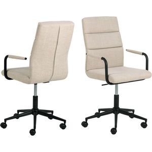 Scaun de birou Nolan, Actona, 52x60x93 cm, rotativ, tesatura structurata/otel, bej imagine