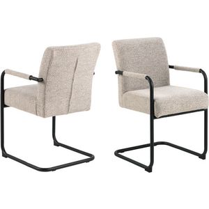 Scaun Adele, Actona, 50.5x64.5x84.5 cm, tesatura Boucle/otel, bej imagine