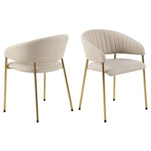 Scaun Ann, Actona, 54.5x54x77.5 cm, tesatura structurata/otel, bej imagine