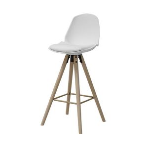 Scaun de bar Oslo, Actona, 46.5x49x105.5 cm, piele ecologica/otel, negru imagine