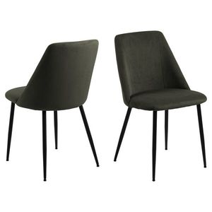 Scaun Ines, Actona, 49.2x57.5x84 cm, tesatura corduroy/otel, verde olive imagine