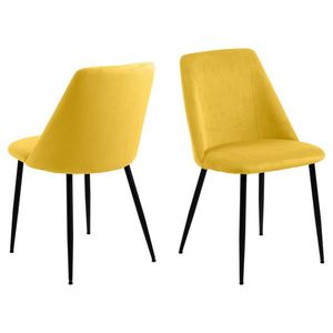 Scaun Ines, Actona, 49.2x57.5x84 cm, tesatura corduroy/otel, curry imagine