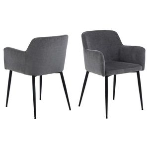 Scaun Karen, Actona, 54.5x56x80 cm, tesatura Chenille/otel, gri inchis imagine