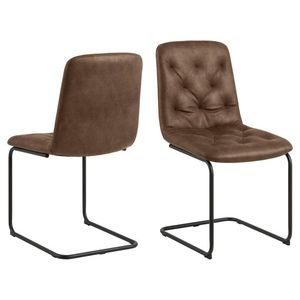 Scaun Kira, Actona, 48x56x92 cm, poliester/piele ecologica/otel, maro imagine