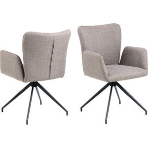 Scaun Laura, Actona, 57x61.5x86 cm, rotativ, tesatura structurata/otel, gri maro deschis imagine