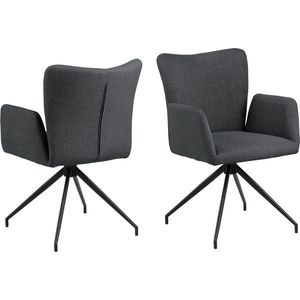 Scaun Laura, Actona, 57x61.5x86 cm, rotativ, tesatura structurata/otel, gri inchis imagine