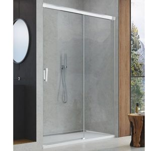 Usa de dus culisanta Ronal (SanSwiss) Cadura CAS2D 120cm orientare dreapta sticla AquaPerle 6mm profil argintiu imagine