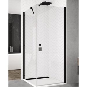 Perete fix Ronal (SanSwiss) Solino SOLT1 90cm sticla AquaPerle 6mm profil negru imagine