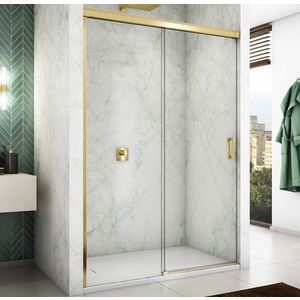 Usa de dus culisanta Ronal (SanSwiss) Cadura CAS2G 120cm orientare stanga sticla AquaPerle 6mm profil auriu imagine