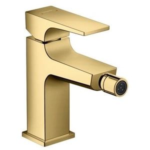 Baterie bideu Hansgrohe Metropol cu ventil push-open gold optic lustruit imagine