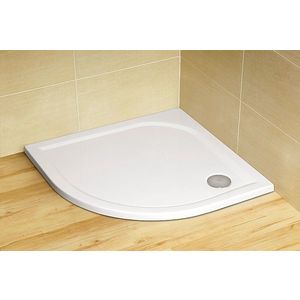 Cadita de dus semirotunda Radaway Delos A 85x85 cm acril alb imagine