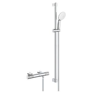 Baterie dus Grohe Grohtherm 1000 Performance cu set de dus cu bara 90cm crom imagine