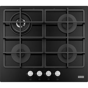 Plita gaz incorporabila Franke Smart FHSM 604 3G DC BK C cu 4 arzatoare 60cm gratare fonta Cristallo Nero imagine
