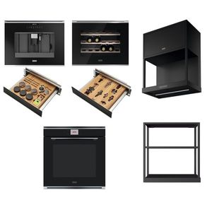 Set bucatarie Franke 3: hota Modular cu raft cuptor electric vitrina vin cu sertar espressor cu sertar EXPUS imagine